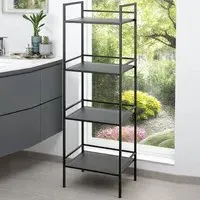 Armada 4-Shelf Metal Shelving Unit - Black