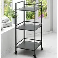 Armada Mobile Metal Shelving Unit with Wheels - Black