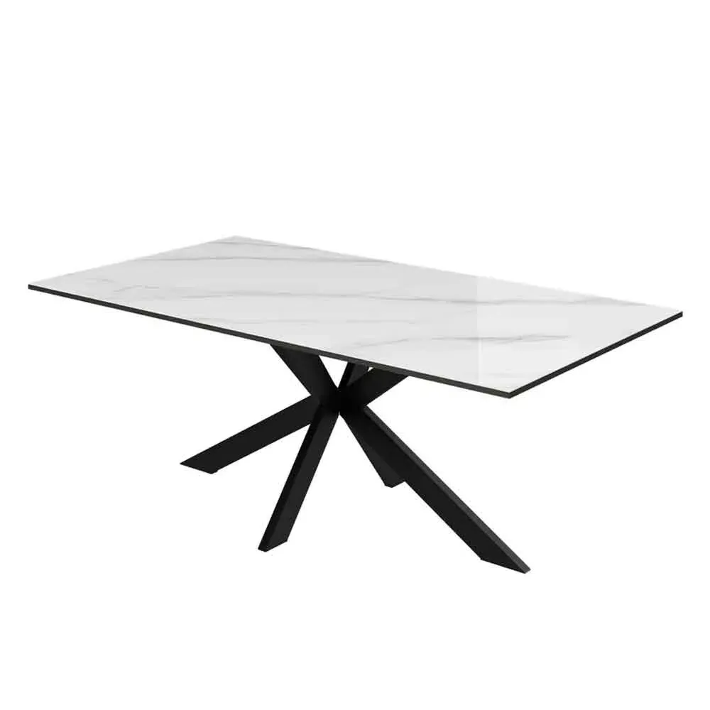Armada Rectangular Coffee Table - White Marble Effect, Ceramic product