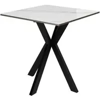 Armada Square Ceramic Side Table - White Marble Effect alternate view