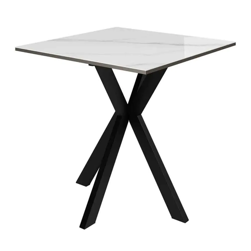 Armada Square Ceramic Side Table - White Marble Effect product