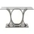 Armanda Console Table with Curved Base - Silver, Glass