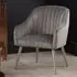 Armchair with Silver Legs - Grey, Velvet