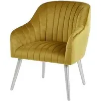Armchair with Silver Legs - Mustard, Velvet