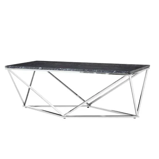 Armenia Rectangular Coffee Table - Black, Faux Marble image
