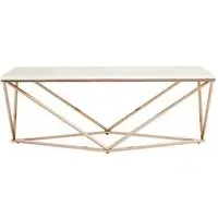 Armenia Rectangular Coffee Table - White, Faux Marble