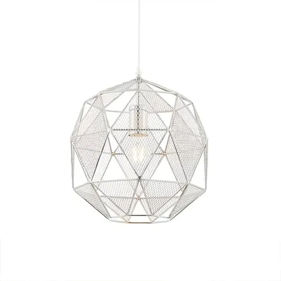 Armour Steel Ceiling Pendant Light - Chrome image