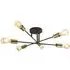 Armstrong 6 Light Semi Flush Light - Black, Brass