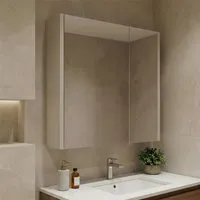 Arno Small Wall Mounted Bathroom Mirror Cabinet - Cashmere alternate view
