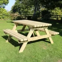Arnos Large Garden Picnic Table - Natural, Wood