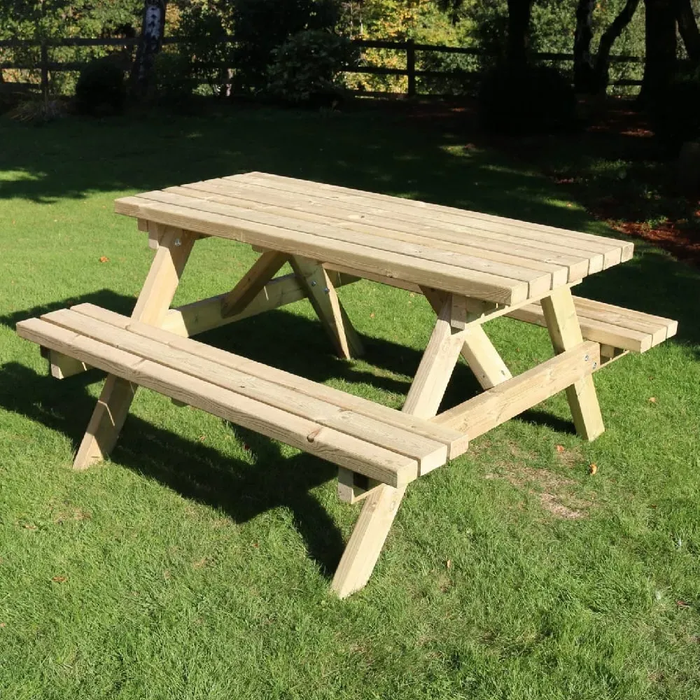 Arnos Small Garden Picnic Table - Natural, Wood image
