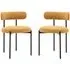 Arras Dining Chairs In Pair - Ochre, Fabric