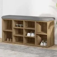 Arrington Shoe Bench with Storage - Artisan Oak, Engineered Wood