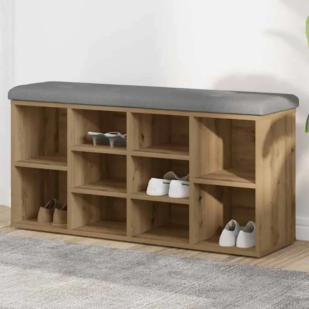 Arrington Shoe Bench with Storage - Artisan Oak, Engineered Wood