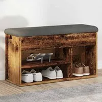 Arrington Shoe Bench with Storage - Brown, Engineered Wood