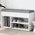 Arrington Shoe Bench with Storage - White, Engineered Wood