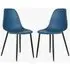 Arta Curve Dining Chairs In Pair - Blue, Plastic