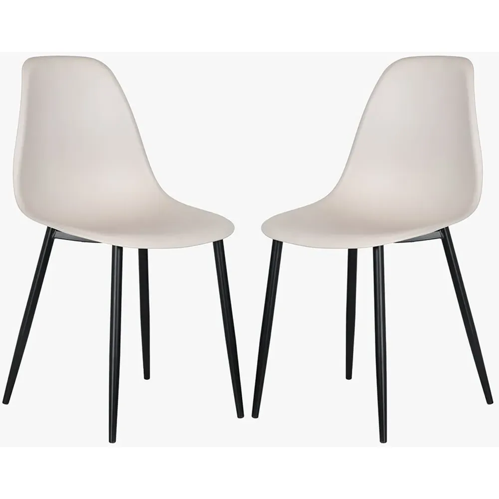 Arta Curve Dining Chairs In Pair - Calico, Plastic