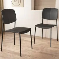 Arta Dining Chairs Pair - Black, Plastic alternate view