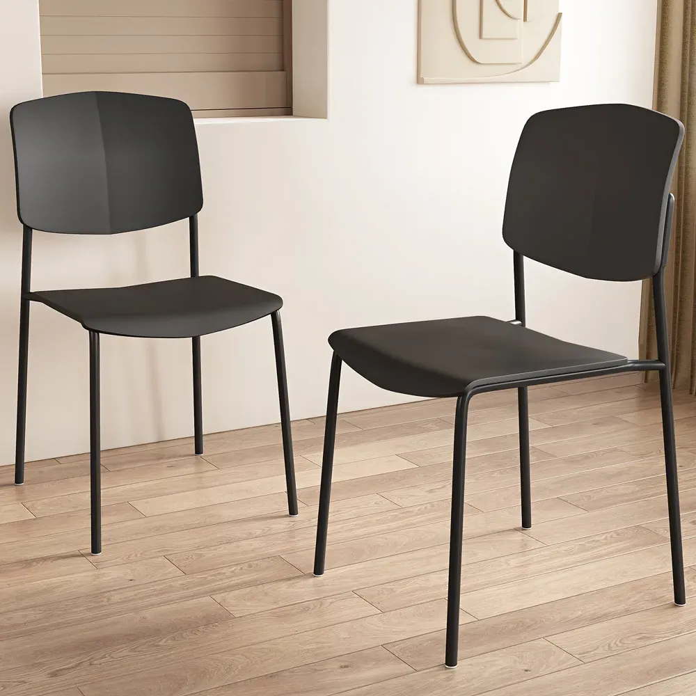 Arta Dining Chairs Pair - Black, Plastic product
