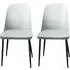 Arta Duo Dining Chairs In Pair - Light Grey, Plastic