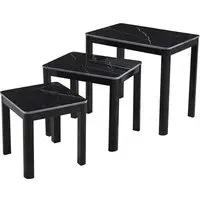 Arta Nest of 3 Tables - Black, Sintered Stone