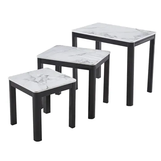 Arta Nest of 3 Tables - White, Sintered Stone
