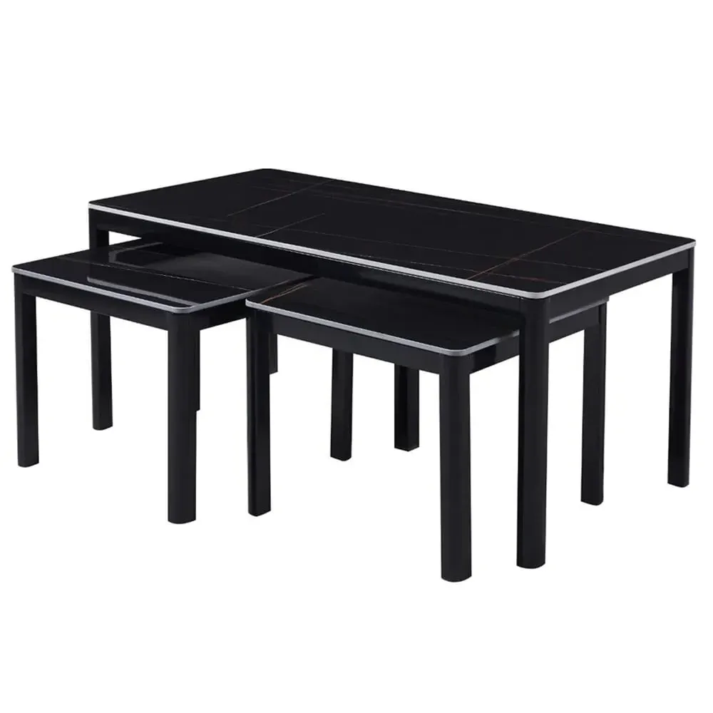 Arta Nesting Coffee Tables - Black, Sintered Stone image