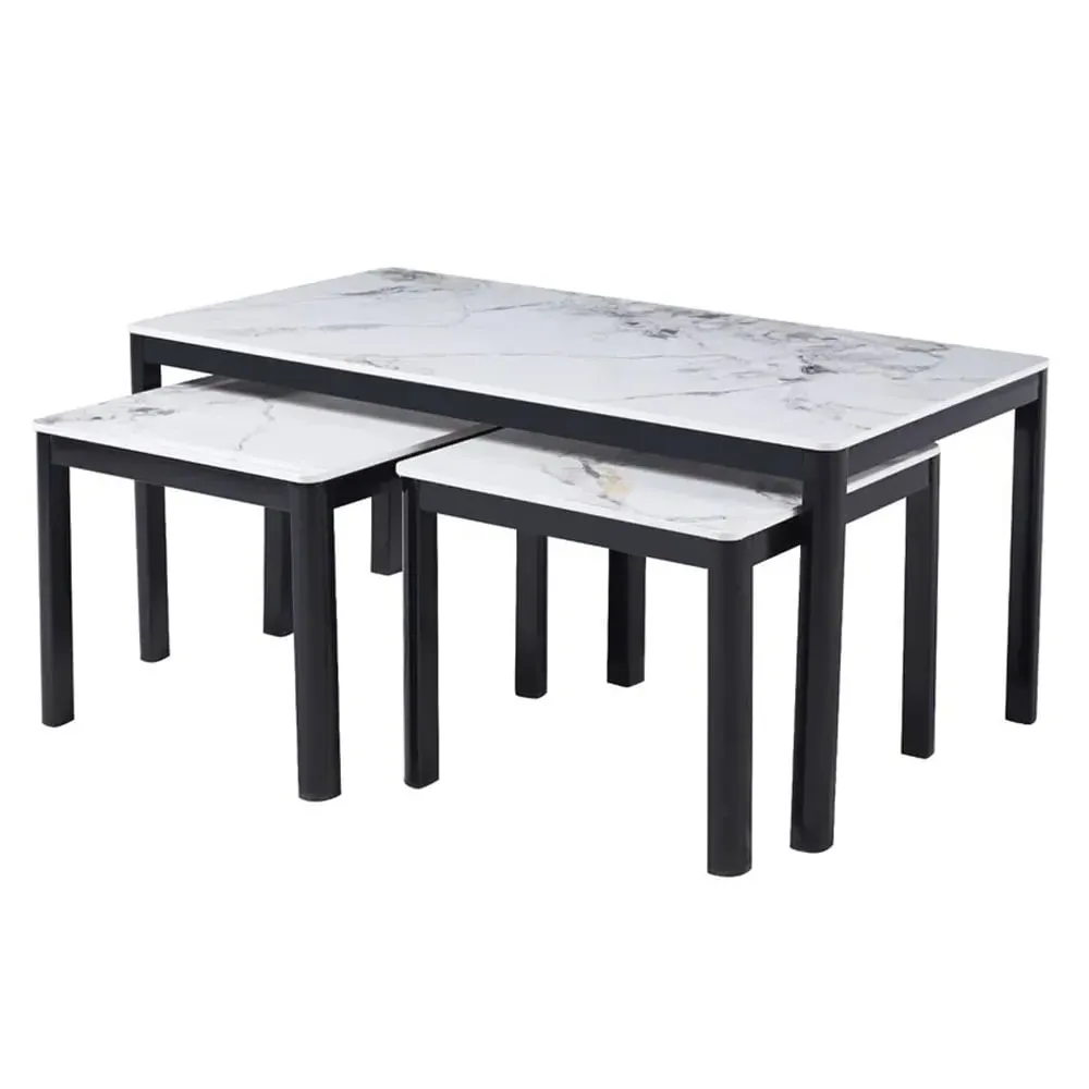 Arta Nesting Coffee Tables - White, Sintered Stone