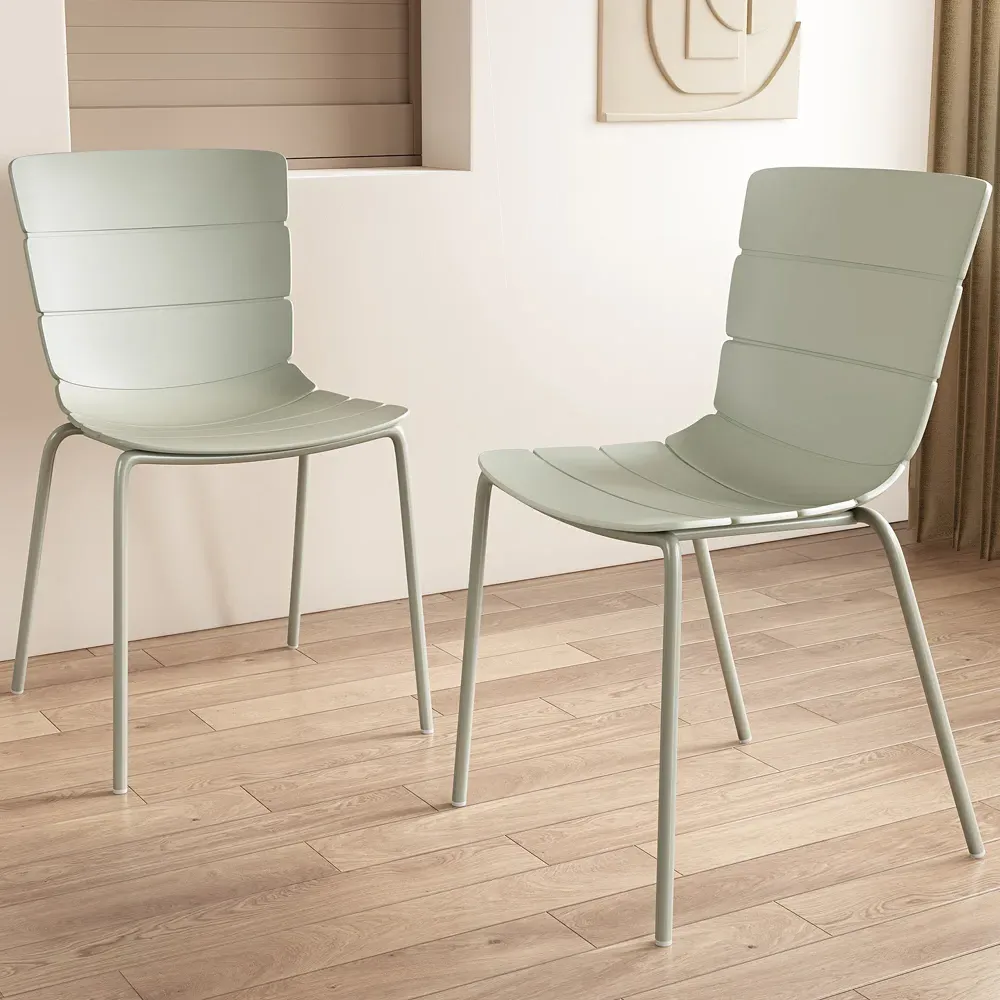 Arta Pair of Dining Chairs - Green, Plastic product