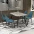 Arta Rectangular Dining Table with 4 Curve Chairs - Blue