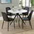 Arta Round Dining Table with 4 Curve Chairs - White, Wood