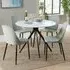 Arta Round Dining Table with 4 Curve Chairs - White, Wood