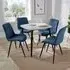 Arta Square Dining Set with 4 Diamond Chairs - Grey, Blue