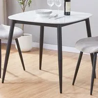 Arta Square Dining Table - White Gloss, Sintered Stone alternate view