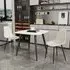 Arta Square Dining Table with 2 Duo Chairs - White, Wood