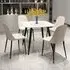 Arta Square Dining Table with 4 Curve Chairs - White, Wood