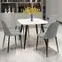 Arta Square Dining Table with 4 Curve Chairs - White, Wood