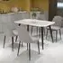 Arta Square Dining Table with 4 Curve Chairs - White, Wood