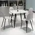Arta Square Dining Table with 4 Duo Chairs - White, Wood