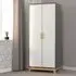 Arthur 2-Door Wardrobe - White, Grey