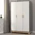 Arthur 3-Door Wardrobe - White, Grey
