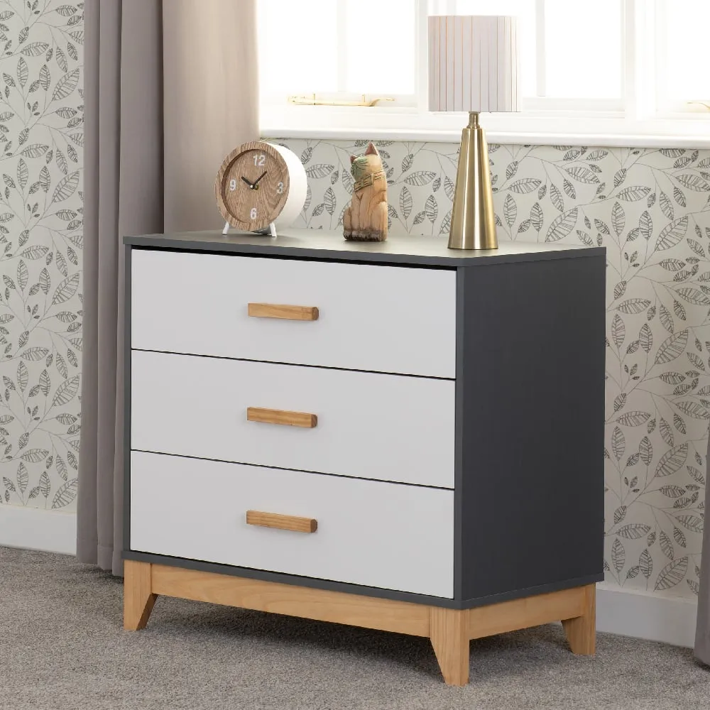 Arthur 3-Drawer Chest - White, Wood
