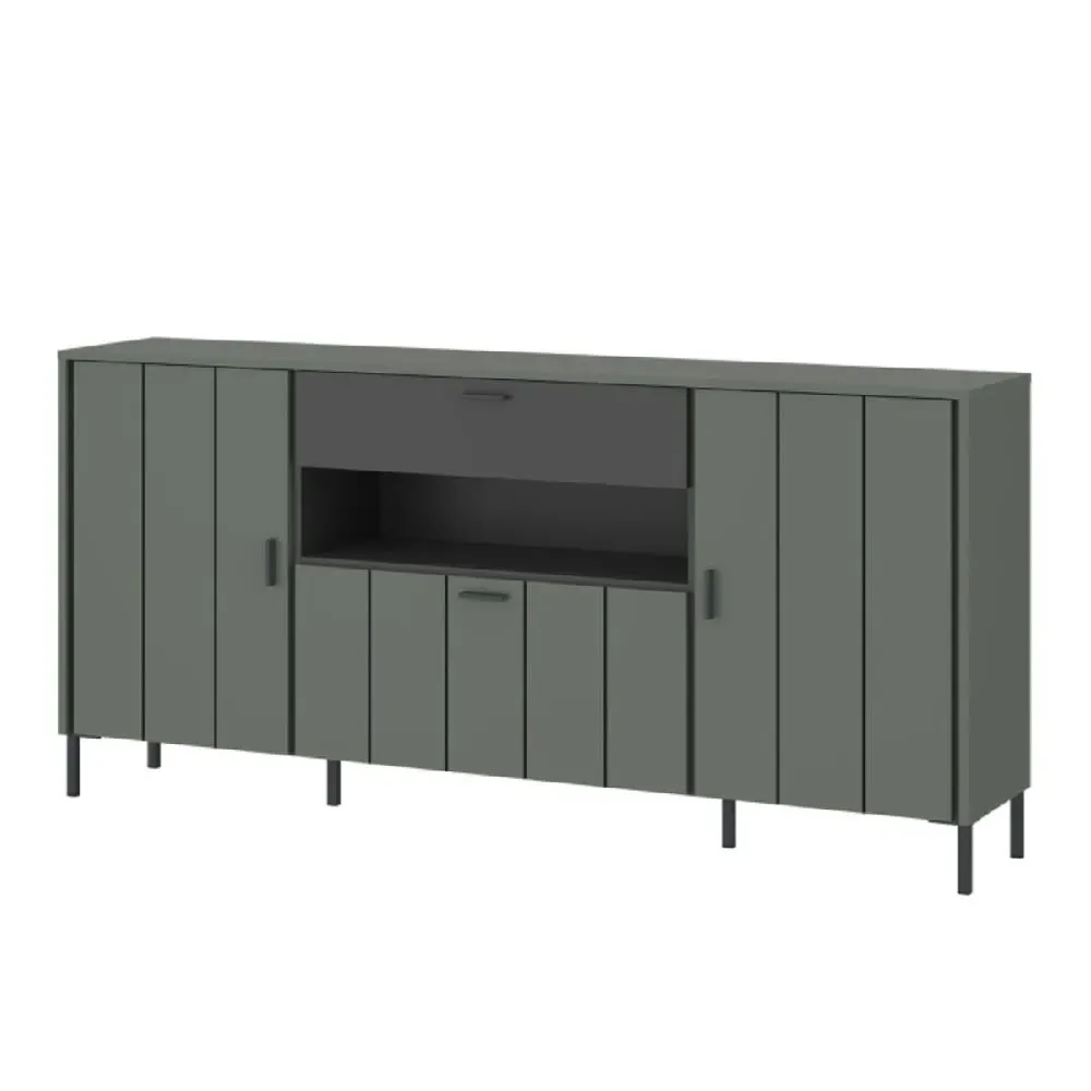 Arthur Wooden Sideboard with 2 Doors 1 Drawer - Green Grey image