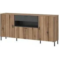 Arthur Wooden Sideboard with 2 Doors 1 Drawer - Grey, Oak