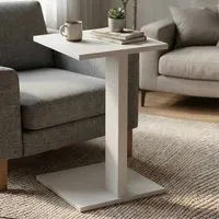 Artmat Square Side Table - White, Melamine Coated Particle Board alternate view