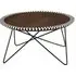 Artok Round Coffee Table with Black Legs - Natural, Acacia Wood