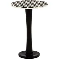 Artok Round Side Table - White, Acacia Wood