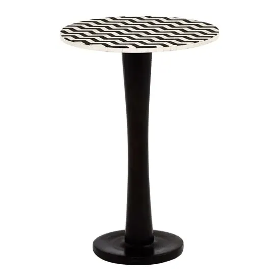 Artok Round Side Table - White, Acacia Wood image