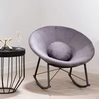 Artos Rocking Chair - Grey, Velvet